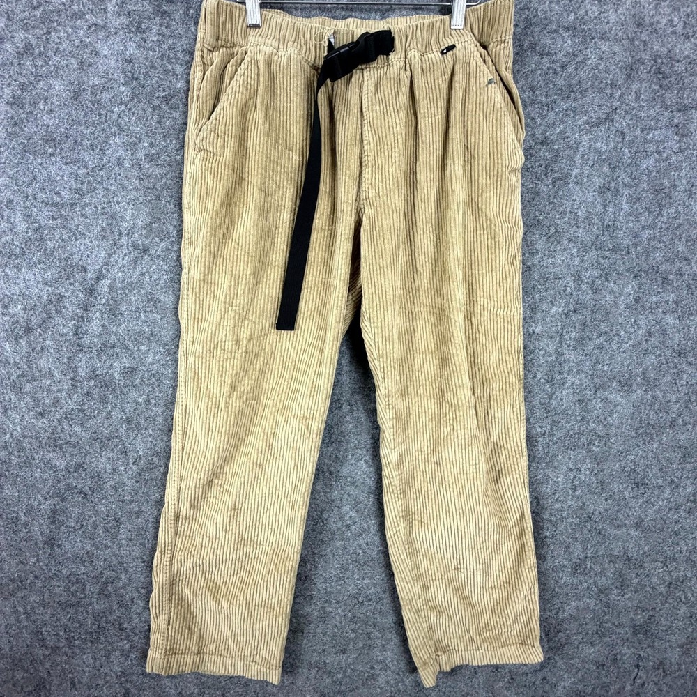 The Hundreds Corduroy Pants Mens Large Beige Cotton Belted Waist Straight Leg